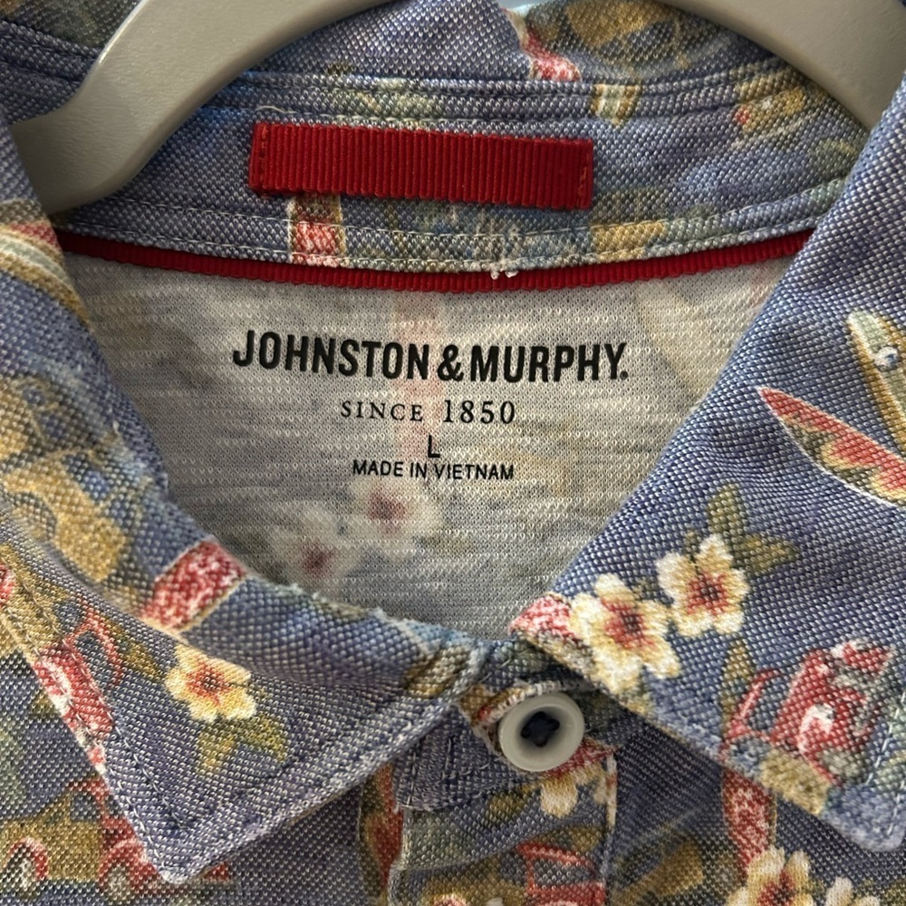 Johnston & Murphy Surfboard Print Polo Shirt Large - Picture 5 of 9